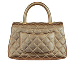 Charger l&#39;image dans la galerie, Chanel Coco Handle Mini Diamond Quilted Metallic Gold Caviar, Gold-Tone Hardware
