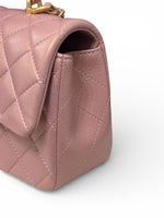将图片加载到图库查看器，Chanel Mini Top Handle Iridescent Pink Lambskin Gold-tone Hardware
