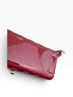 Charger l'image dans la galerie, Christian Dior Lady Dior Medium Red Patent Leather Silver-tone Hardware
