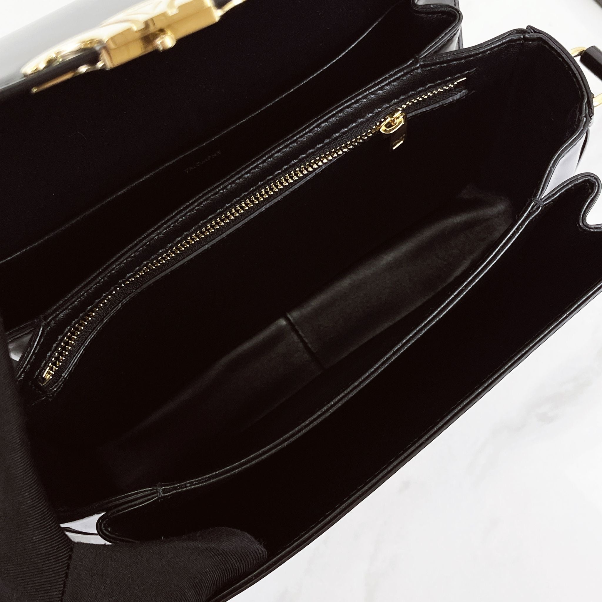 Celine Triomphe Classique Black Gold-tone Hardware