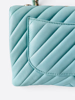 将图片加载到图库查看器，Chanel Trendy CC Small Chevron Sky Blue Lambskin Gold-tone Hardware
