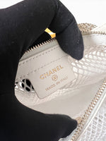 将图片加载到图库查看器，Chanel Half Moon Mesh Bag Ivory Lambskin Gold-tone Hardware

