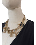 Load image into Gallery viewer, Chanel Gold Pearls Chain Belt
