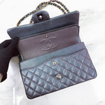 将图片加载到图库查看器，Chanel Timeless Classic Medium M/L 16C Iridescent Purple Rainbow Hardware
