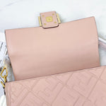 Load image into Gallery viewer, Fendi Medium Nappa FF 1974 Embossed Baguette Rose Pink, Gold-tone Hardware
