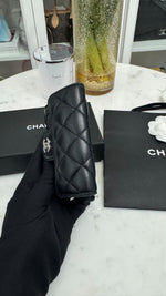 Load image into Gallery viewer, Chanel Card Wallet Black Lambskin Silver-tone Hardware
