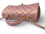 将图片加载到图库查看器，Chanel Mini Top Handle Iridescent Pink Lambskin Gold-tone Hardware
