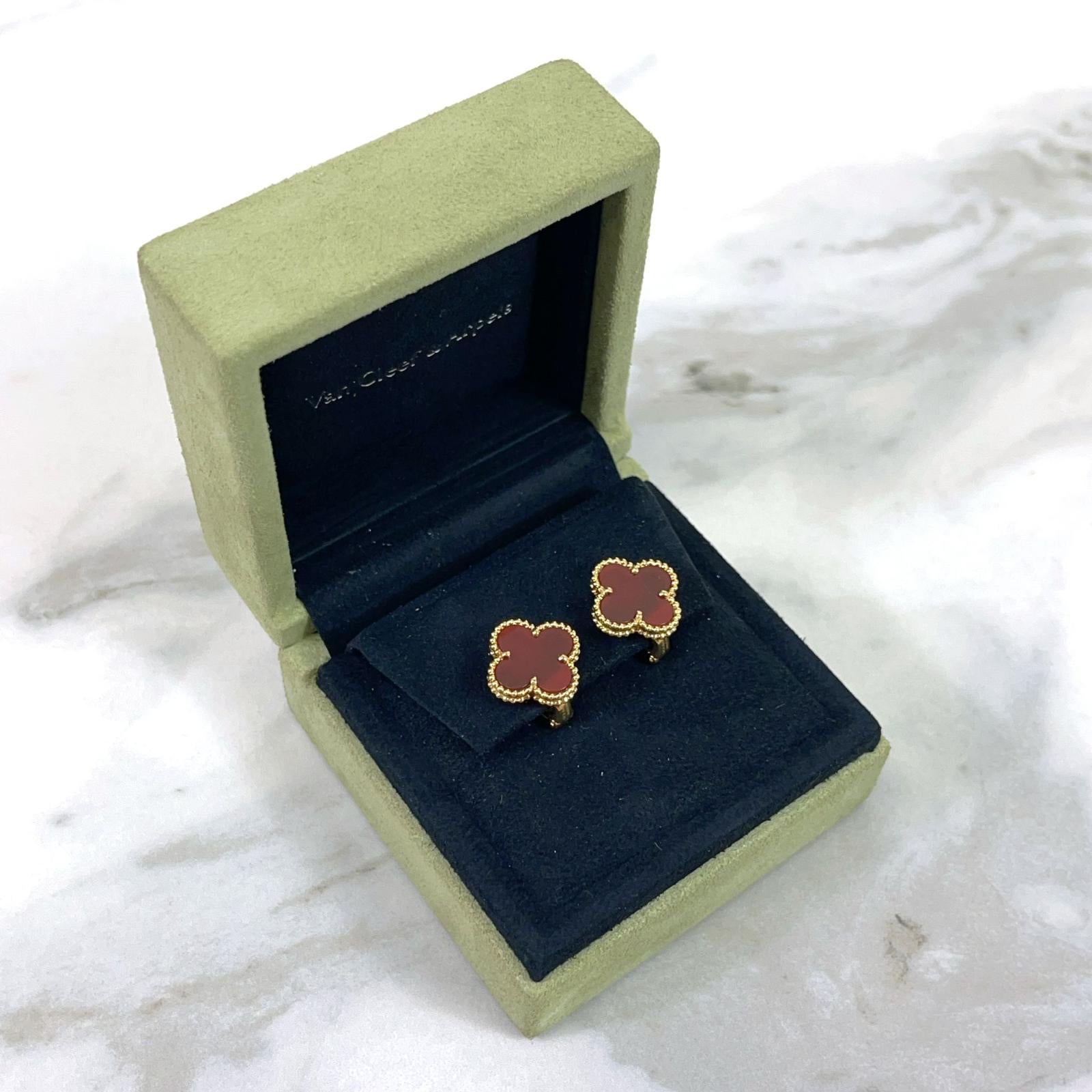 Van Cleef and Arpels Vintage Alhambra 1 Motif Earrings - Vca