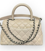 将图片加载到图库查看器，Chanel Coco Handle Small Light Beige Caviar Ruthenium Hardware
