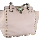 将图片加载到图库查看器，VALENTINO Rockstud Tote Small Vitello Beige Pink LGHW
