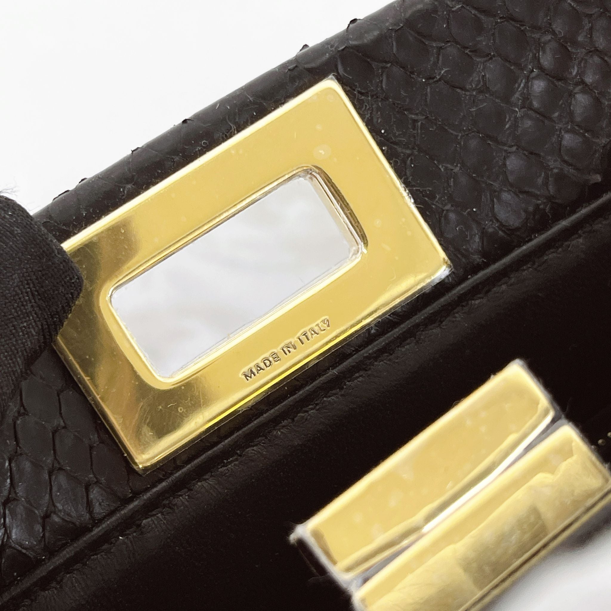 Fendi Peekaboo Mini Exotic Leather Gold-tone