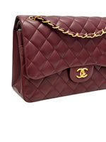 Load image into Gallery viewer, Chanel Timeless Classic Jumbo Burgundy Lambskin Gold-tone Hardware
