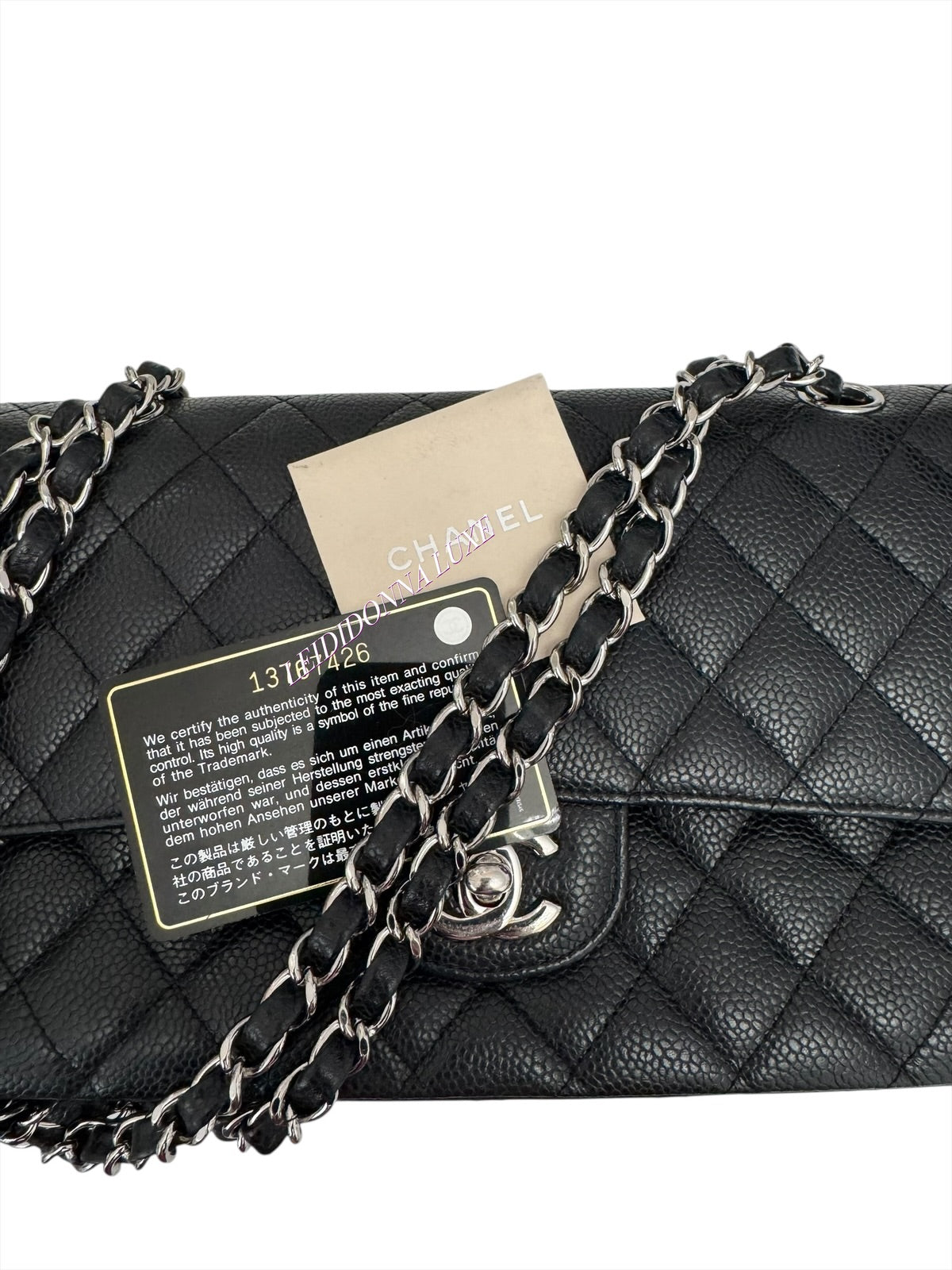 Chanel Timeless Classic Medium M/L Black Caviar Silver-tone Hardware