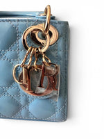 将图片加载到图库查看器，Christian Dior Lady Dior Micro Baby Blue, Gold-tone Hardware
