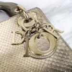 Load image into Gallery viewer, Christian Dior Lady Dior Mini Karung Leather Gold
