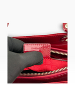 Charger l'image dans la galerie, Christian Dior Lady Dior Medium Red Patent Leather Silver-tone Hardware
