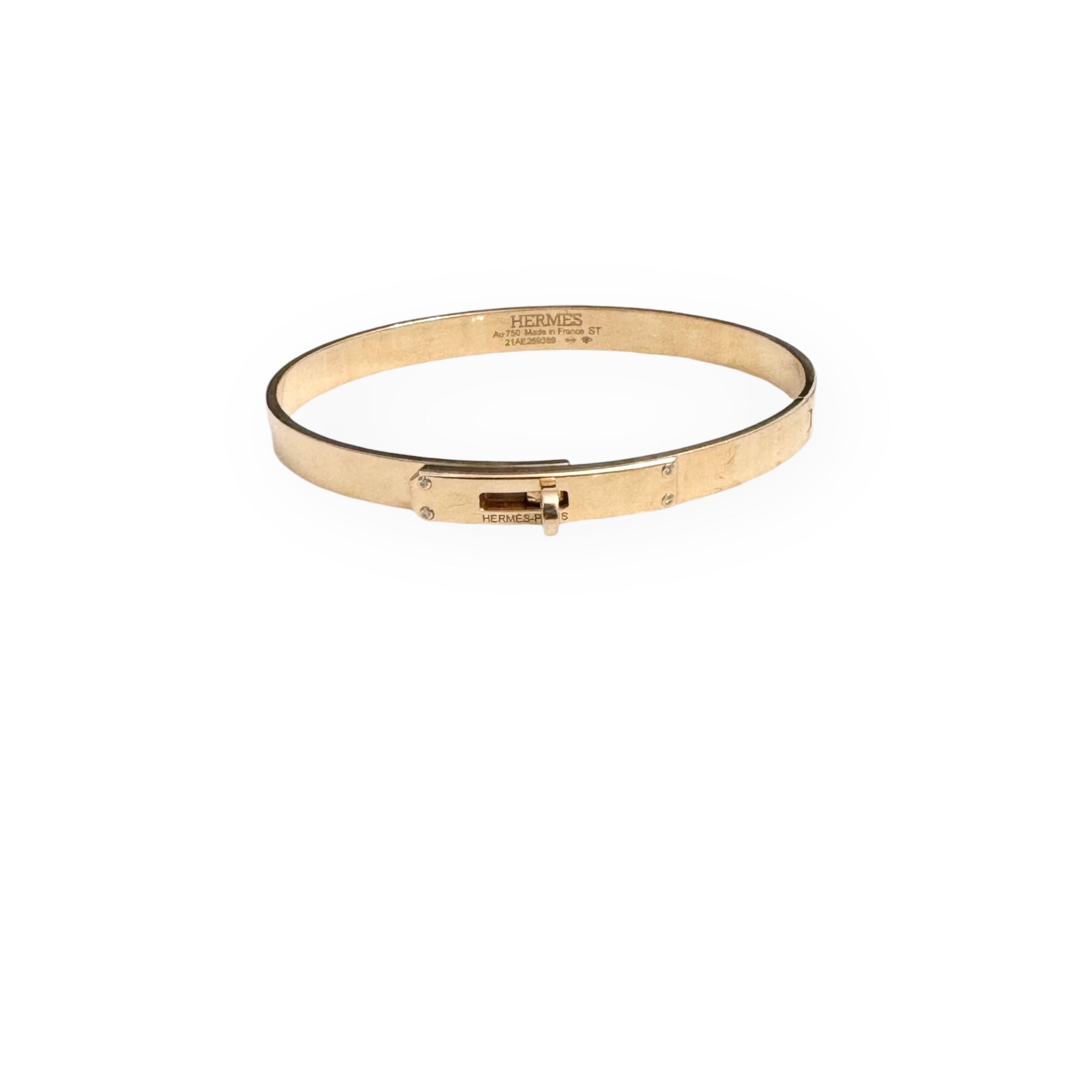 Hermes Kelly Bracelet 4 Diamonds Rose Gold, Small Model