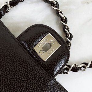 Chanel Classic Medium Black Caviar Silver-tone Hardware