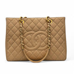 Load image into Gallery viewer, Chanel Grand Shopper Tote GST Dark Beige Caviar Gold-tone Hardware
