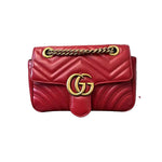 Load image into Gallery viewer, GUCCI GG Marmont Mini Calfskin Matelasse Red GHW
