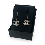 Load image into Gallery viewer, Chanel CC Crystal Drop Earrings

