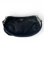 Load image into Gallery viewer, Prada Tessuto Leather and Nylon Baguette - Black, Silver-tone Hardware
