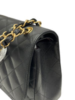 将图片加载到图库查看器，Chanel Timeless Classic Jumbo Black Caviar Gold-tone Hardware
