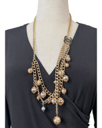 Load image into Gallery viewer, Chanel Gold Pearls Chain Belt
