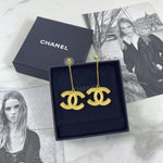 将图片加载到图库查看器，Chanel Gold Metal Drop Earrings
