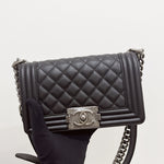 Load image into Gallery viewer, Chanel Leboy Small Black Calfskin Ruthenium Hardware
