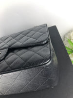 Load image into Gallery viewer, Chanel Timeless Classic Jumbo Black Caviar Silver-tone Hardware
