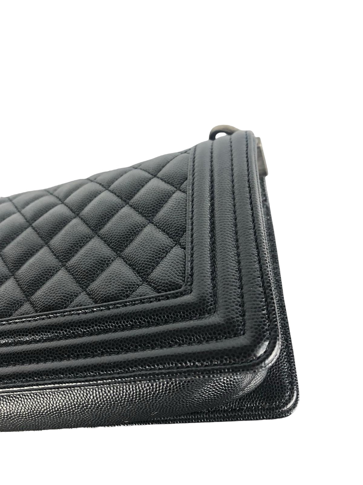 Chanel Leboy Small Quilted Black Caviar / Grained Calfskin, Ruthenium Hardware