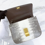 Charger l&#39;image dans la galerie, Celine Box Classique in White Lizard Leather and Gold-tone Hardware
