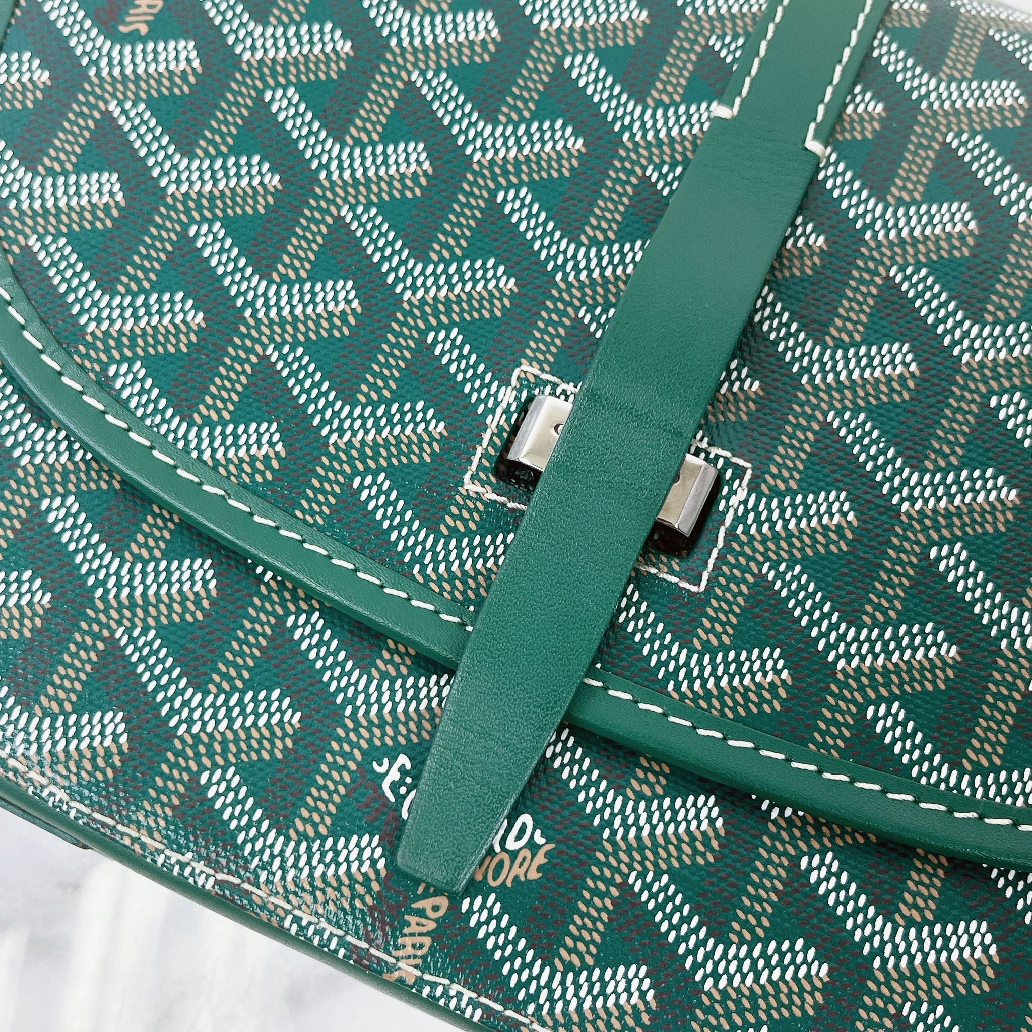 Goyard Belvedere PM Green Goyardine Canvass Palladium Hardware