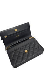 将图片加载到图库查看器，Chanel Classic Wallet on Chain Black Caviar Gold-tone Hardware
