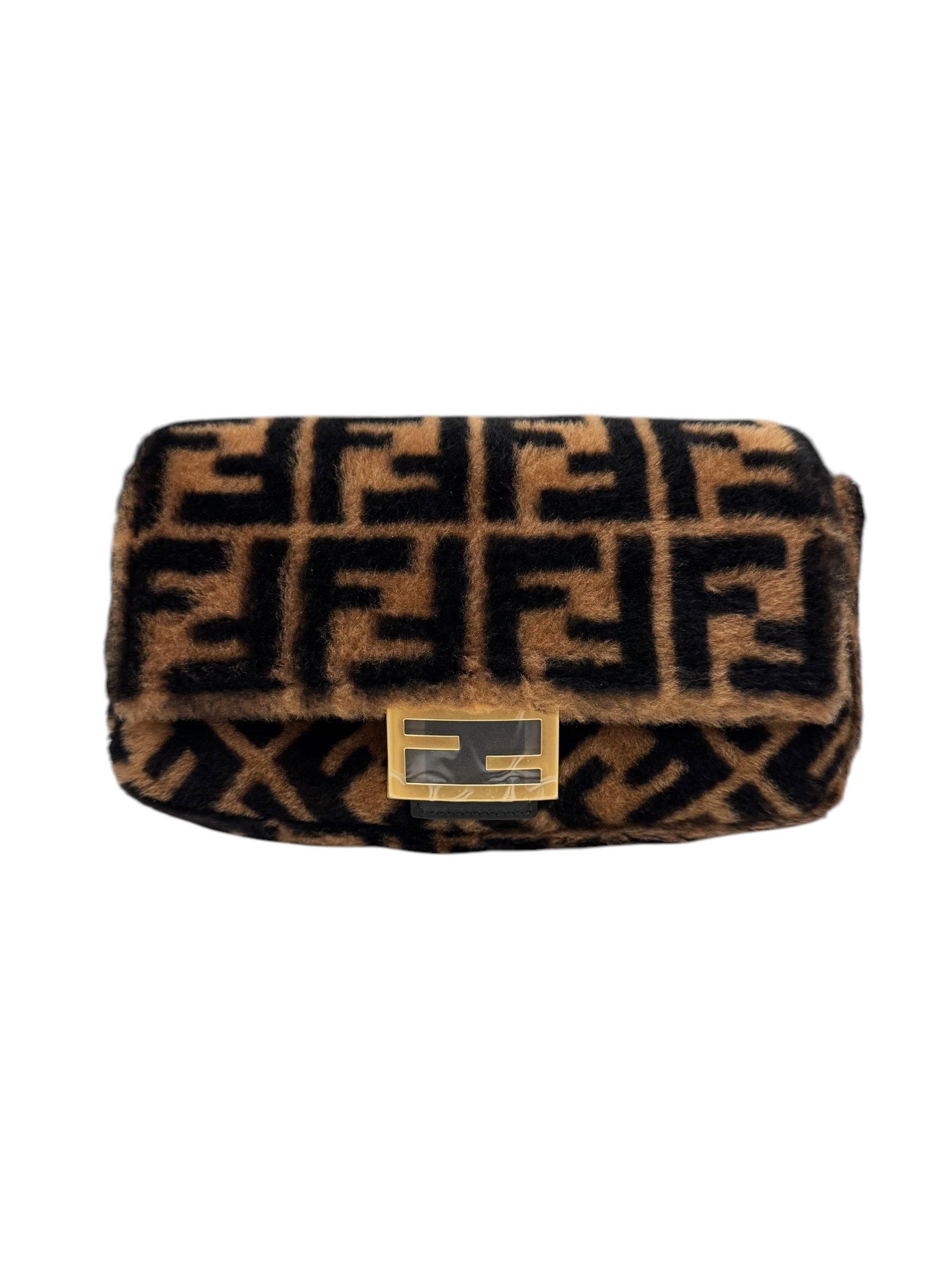 Fendi Baguette Shearling Gold-tone Hardware