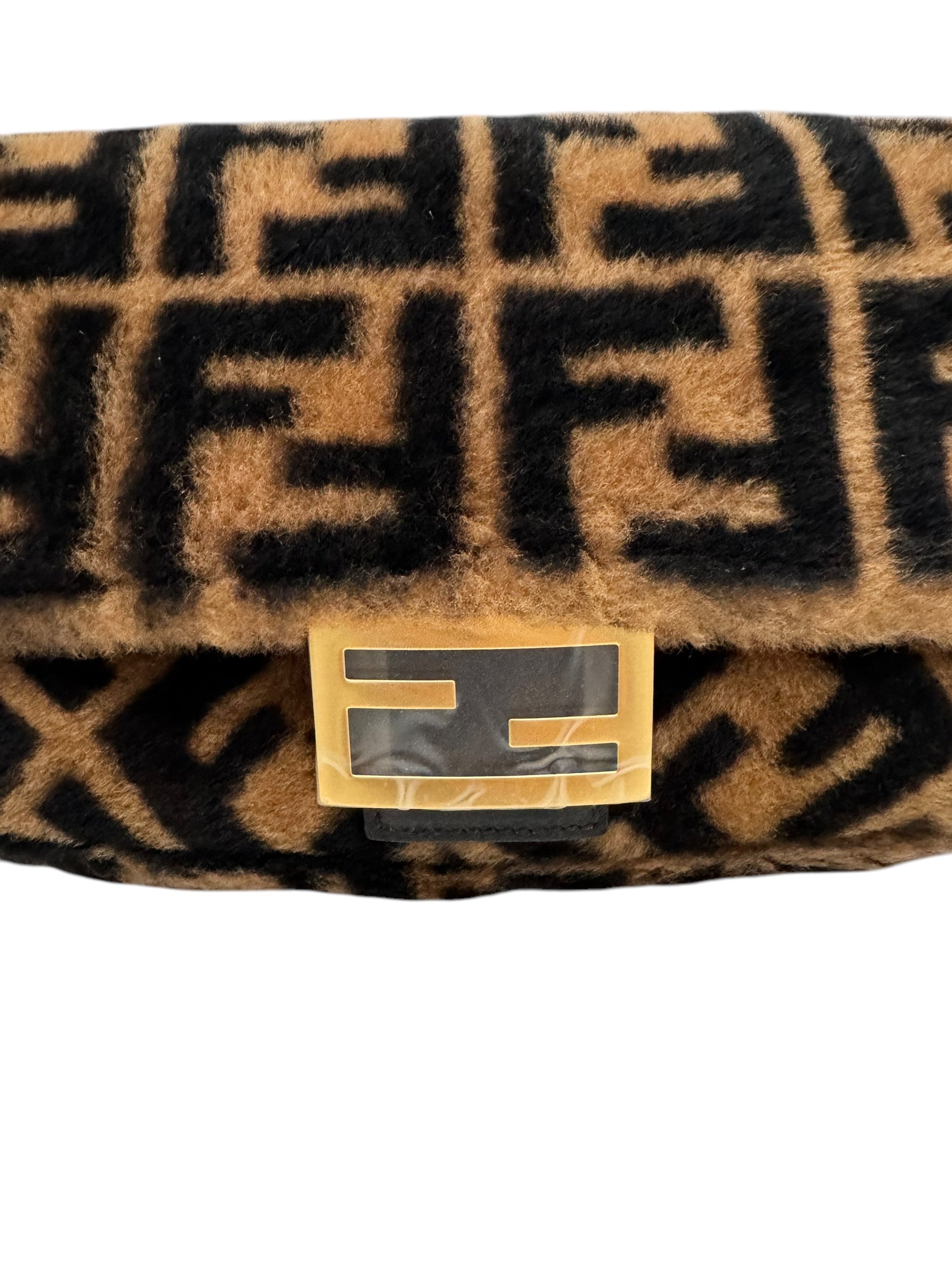 Fendi Baguette Shearling Gold-tone Hardware