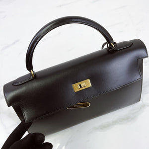 Hermes Kelly 32 Sellier Vintage Box Leather