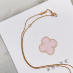 Charger l'image dans la galerie, Van Cleef and Arpels VCA Holiday Pendant, Vintage Alhambra Diamond, Pink Sevres, 18kt Gold
