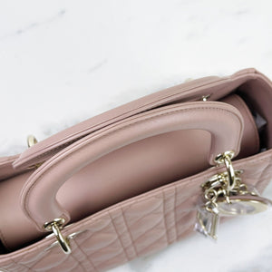 Christian Dior Lady Dior Medium French Pink Gold-tone Hardware