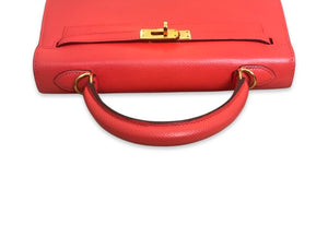 Hermes Kelly 25 Sellier Epsom Leather 24kt Gold Plated  Hardware