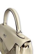 将图片加载到图库查看器，Hermes Kelly 25 Special Edition In and Out Retourne in Nata Swift Leather and Palladium Hardware
