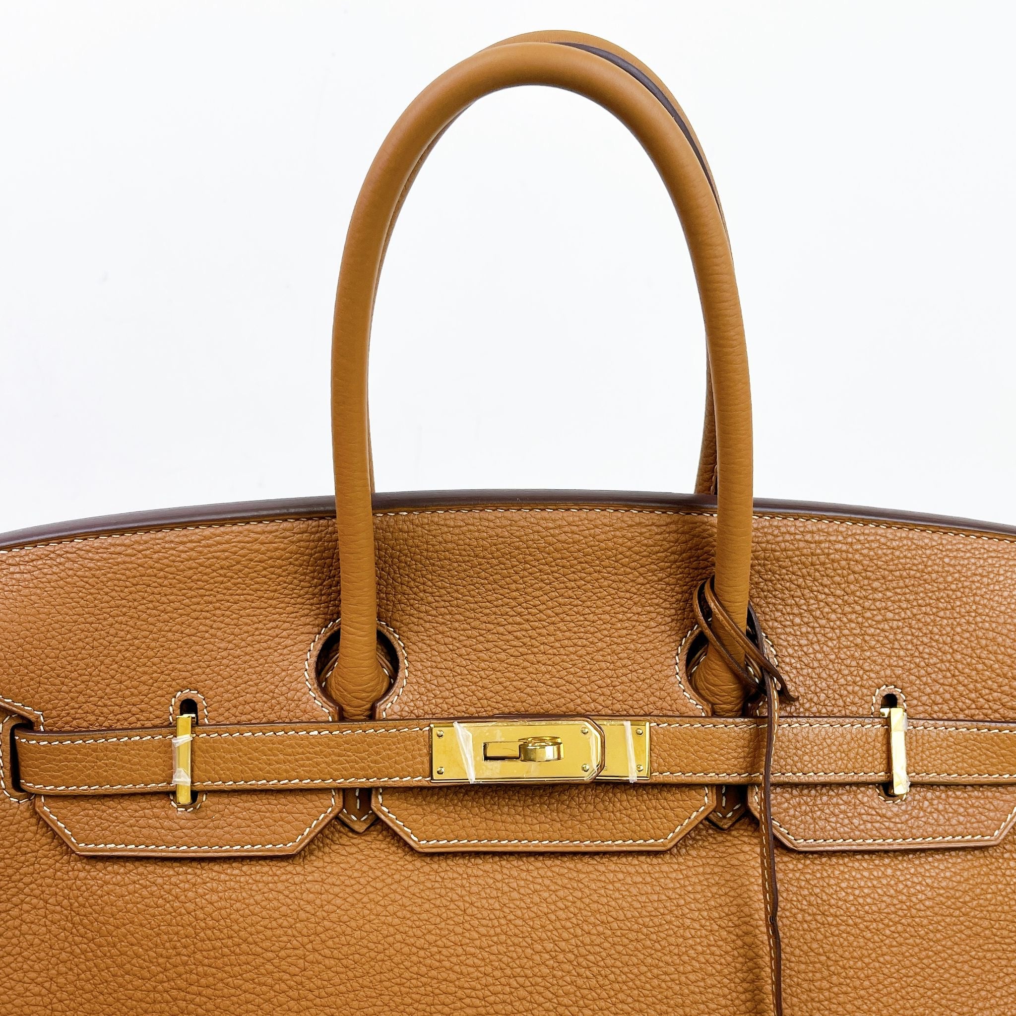 Hermes Birkin 35 Retourne Gold Togo 24kt Plated Gold Hardware