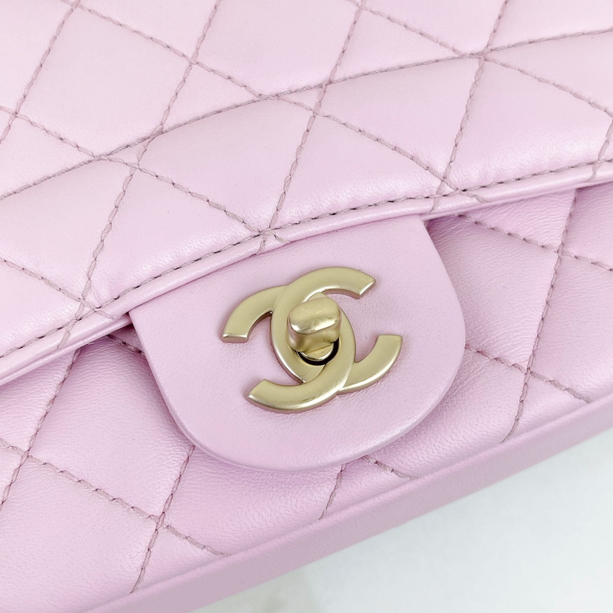 Chanel Mademoiselle Pink Lambskin Gold-tone Hardware