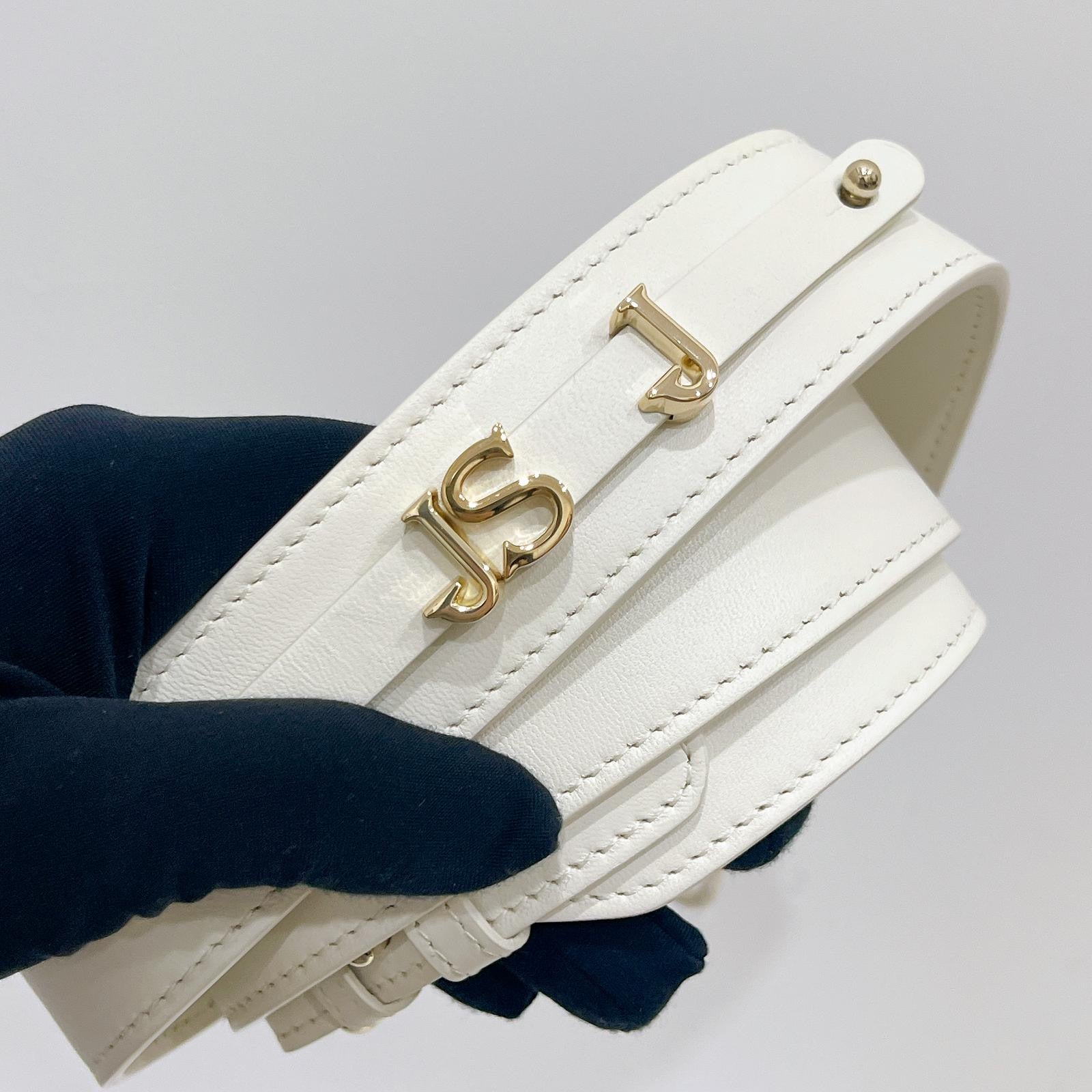 Christian Dior My Lady ABCDior Small White Lambskin Gold-tone Hardware