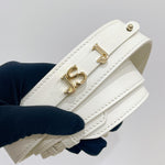 将图片加载到图库查看器，Christian Dior My Lady ABCDior Small White Lambskin Gold-tone Hardware
