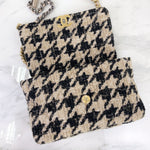 将图片加载到图库查看器，Chanel 19 Medium/Large 19K Beige Houndstooth
