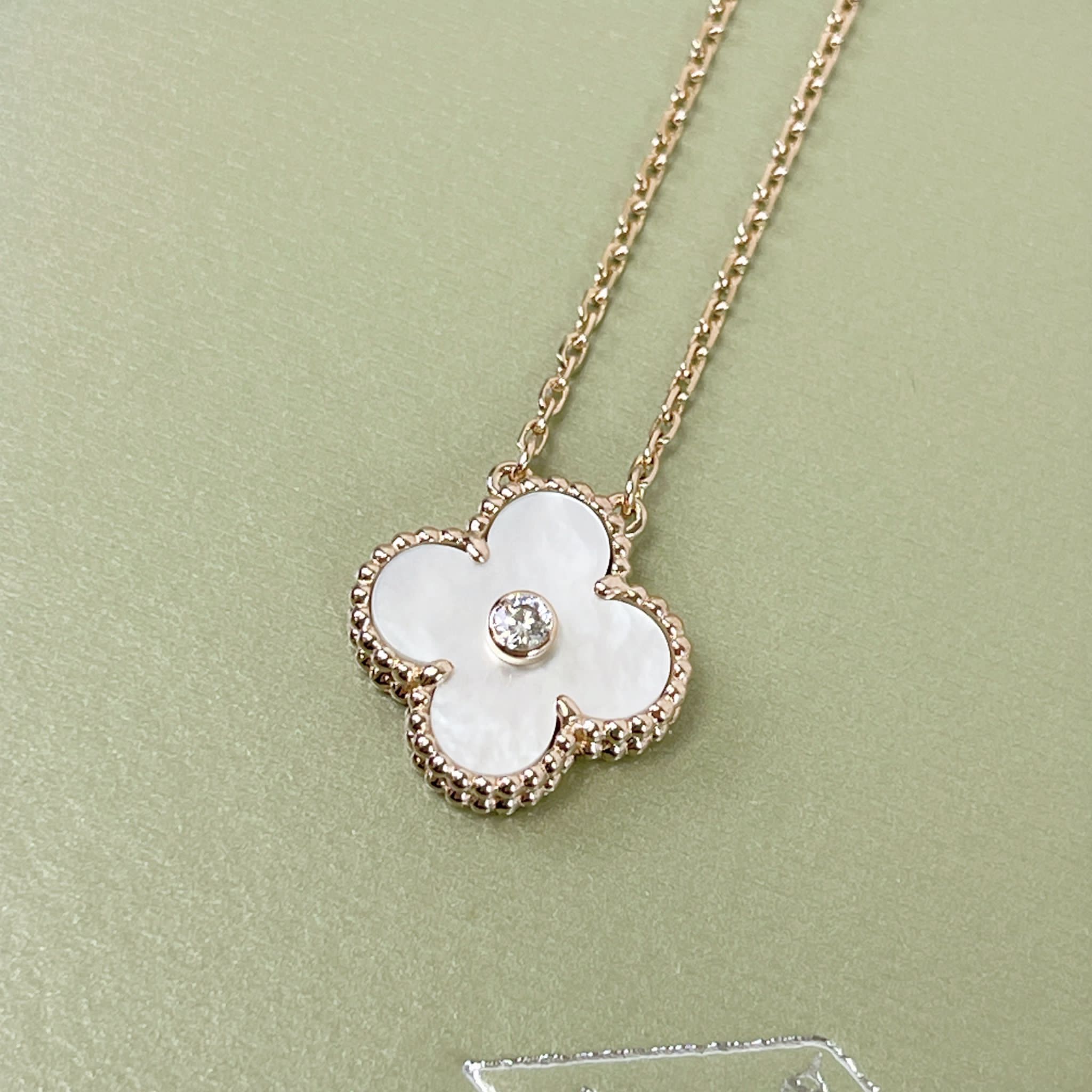 Van Cleef and Arpels Vintage Alhambra 1 Motif, Limited Edition Holiday Pendant Necklace