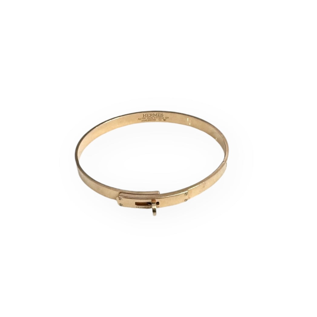 Hermes Kelly Bracelet 4 Diamonds Rose Gold, Small Model