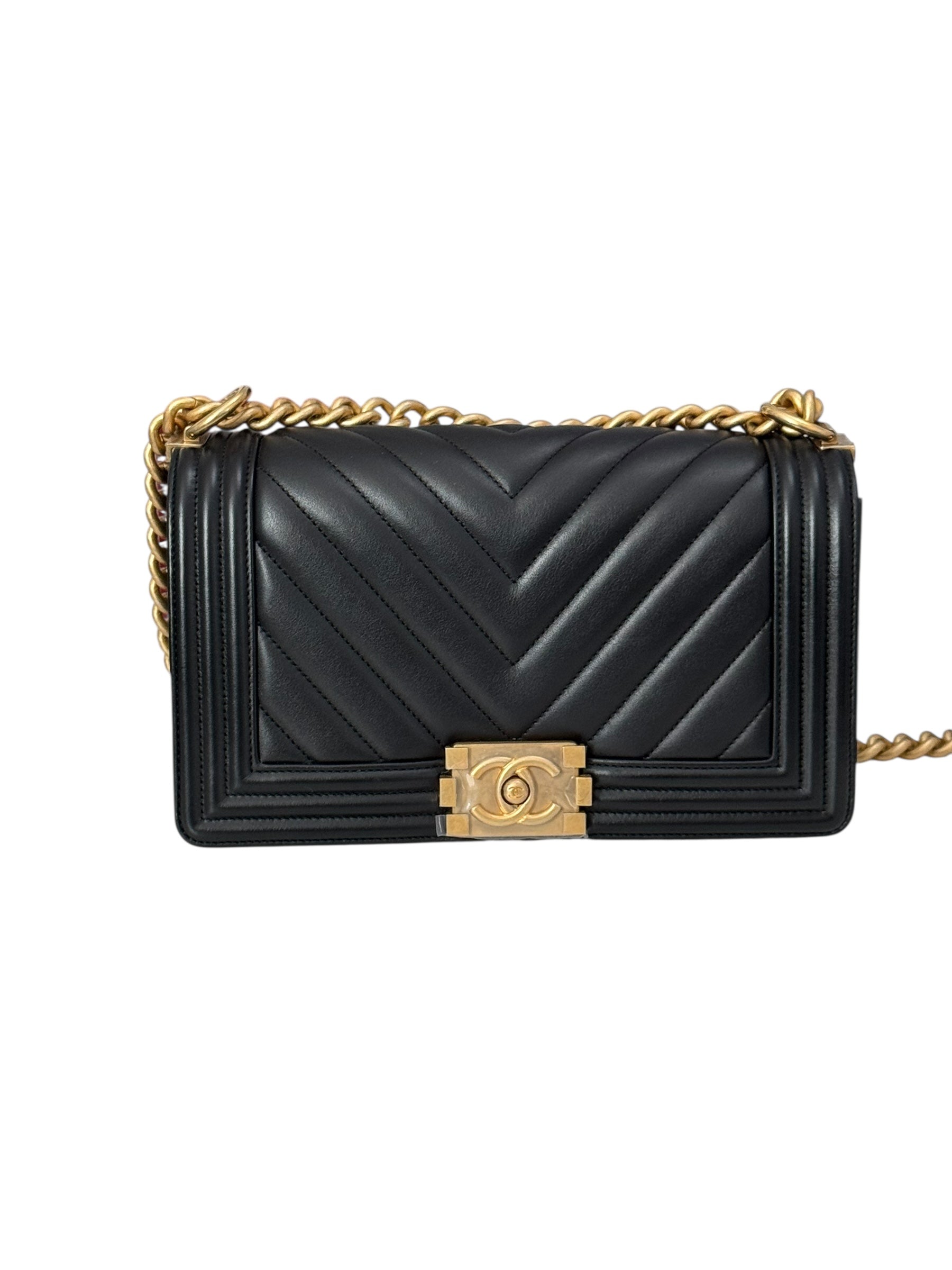 Chanel Leboy Old Medium Black Calfskin Gold-tone Hardware